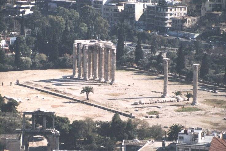 Fig. 1. The Temple of Olympian Zeus, view from Acropolis.