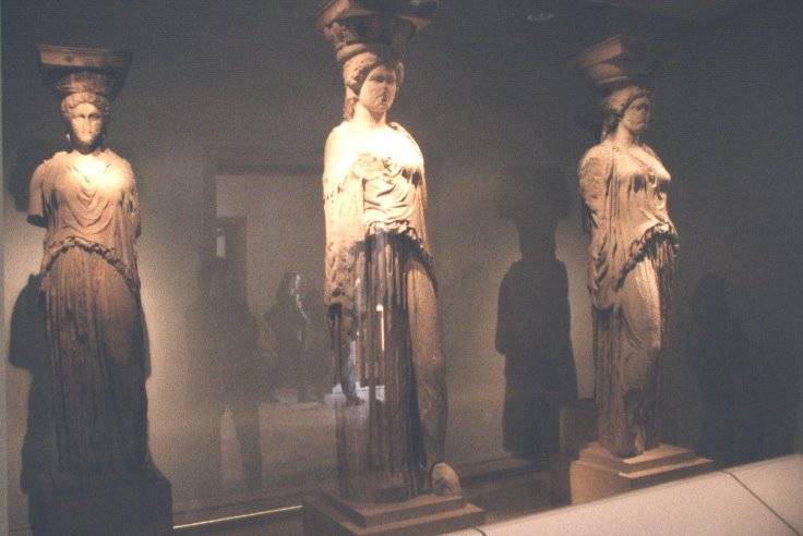 Fig. 15. Original Caryatids, Acropolis Museum.