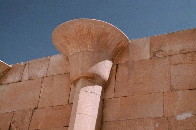 Fig. 13. House of the South, papyrus head and stalk pilaster detail.