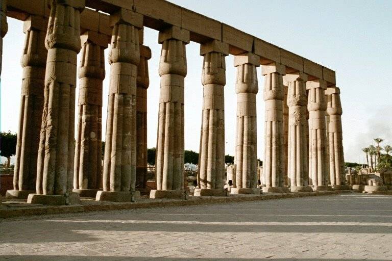 Fig. 7. Columns in sun court of Amenophis III.