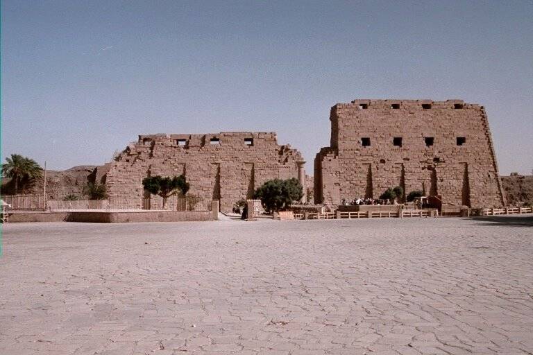 Fig. 1. 1st pylon of ten, Karnak Temple